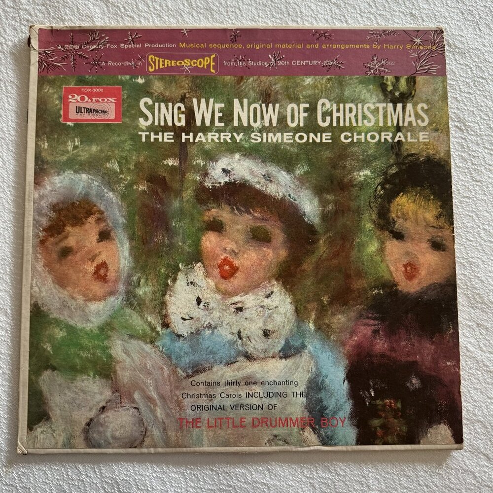 Vintage Harry Simeone Chorale "Sing We Now Of Christmas" Vinyl LP 20th Fox